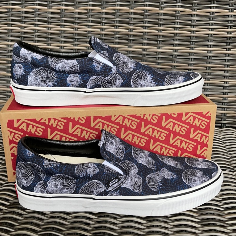Vans Classic Slip-On Wireframe Skulls black/true White WMNS
